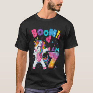 Kids 7 Year Old  Girls Teens Dabbing Unicorn 7th B T-Shirt
