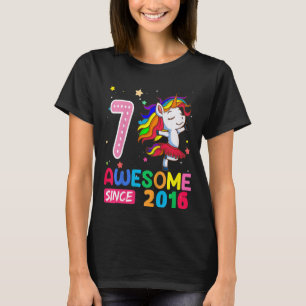 Kids 7 Year Old   Girls Teens   Unicorn 7th Birthd T-Shirt