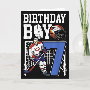 Kids 7 Year Old Ice Hockey Themed Birthday Party 7 Card