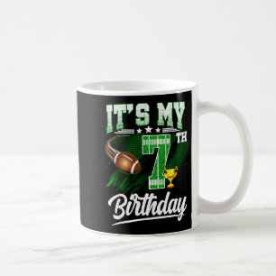 Kids 7 Year Old Its My 7th Birthday Football Theme Coffee Mug