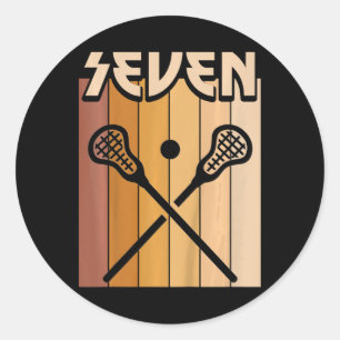 Kids 7 Year Old Lacrosse Birthday Boy Girl 7th Bir Classic Round Sticker