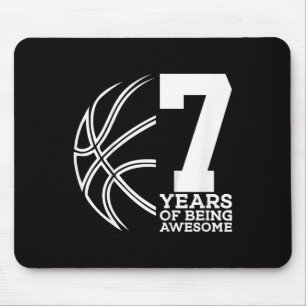 Kids 7 YEARS OF BEING AWESOME BASKETBALL 7TH BIRTH Mouse Pad