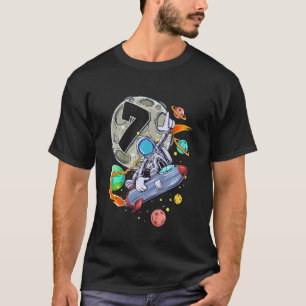 Kids 7 Years Old Birthday Boy Astronaut 7th Birthd T-Shirt