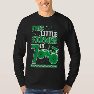 Kids 7 Years Old Boy Tractor Little Farmer 7th Bir T-Shirt