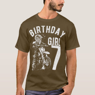 Kids 7 years old kid Birthday girls Dirt bike Moto T-Shirt