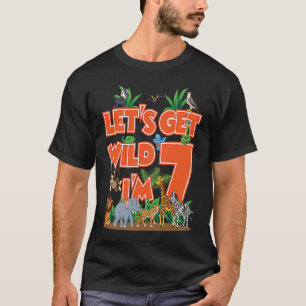 Kids 7 years old let`s get wild i`m 7 zoo jungle a T-Shirt