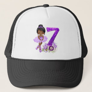 Kids 7th African American Ballet Dancer Birthday 7 Trucker Hat