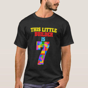 Kids 7th Birthday 7 Years Old Builder Boy Girl Bui T-Shirt