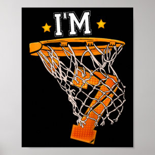 Kids 7th Birthday Basketball  I'm 7 Boy Girl 6th B Poster