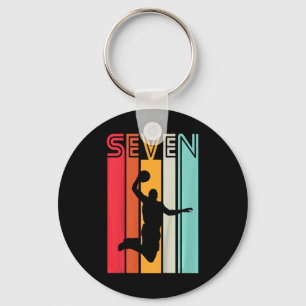 Kids 7th Birthday Basketball Lover Gift 7 Years Ol Keychain