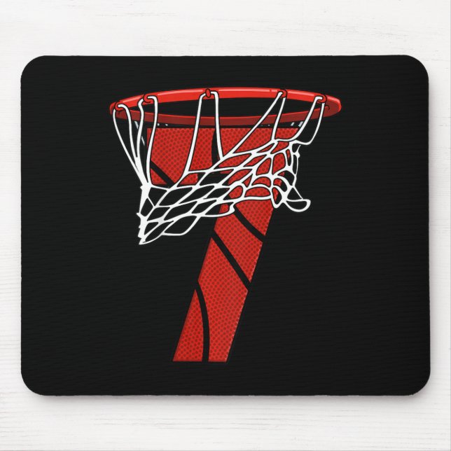 Kids 7th Birthday Basketball - Seven Years Gift fo Mouse Pad (Front)