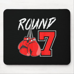 Kids 7th Birthday Boxing Boy 7 Year Old Boxer Bday Mouse Pad