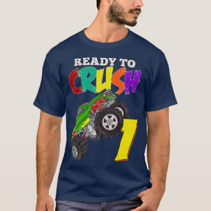 Kids 7th Birthday Boys Monster Truck 7 Year Old Ra T-Shirt
