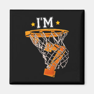 Kids 7th Birthday Bysketbyll I'm 7 Boy Girl 6th Bi Magnet