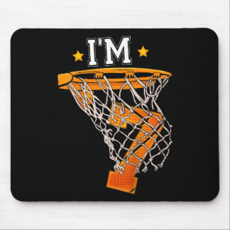 Kids 7th Birthday Bysketbyll I'm 7 Boy Girl 6th Bi Mouse Pad