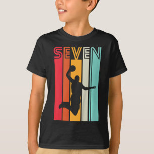 Kids 7th Birthday Bysketbyll Lover Gift 7 Years Ol T-Shirt