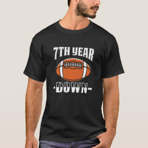 Kids 7th Birthday Football Touchdown 7 Year Old Bo T-Shirt