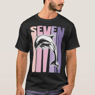 Kids 7th Birthday Gift Dolphin Fan 7 Years Old Gir T-Shirt