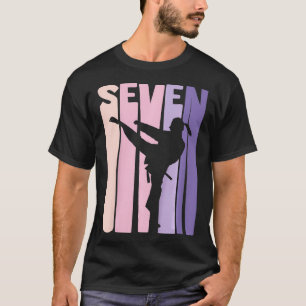 Kids 7th Birthday Gift Karate Retro Taekwondo Mart T-Shirt