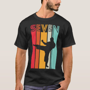 Kids 7th Birthday Gift Karate Retro Taekwondo Mart T-Shirt