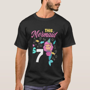 Kids 7th Birthday Girls Mermaid 7 Years Mermaids B T-Shirt