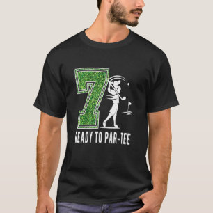 Kids 7th Birthday Golfer Boy Seven Year Old Golf P T-Shirt