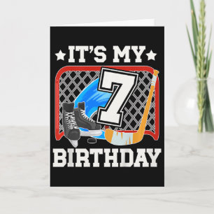 Kids 7th Birthday Ice Hockey Boy 7 Year Old Ice Ho Card