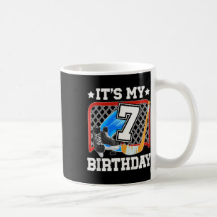 Kids 7th Birthday Ice Hockey Boy 7 Year Old Ice Ho Coffee Mug