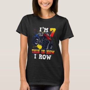 Kids 7th Birthday I'm 7 This Is How I Roll Monster T-Shirt