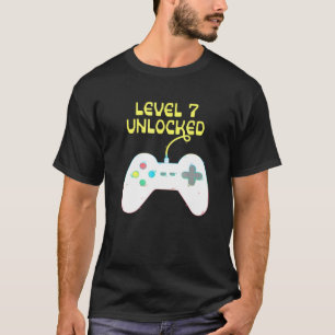 Kids 7th Birthday Level 7 Unlocked Gamer T-Shirt
