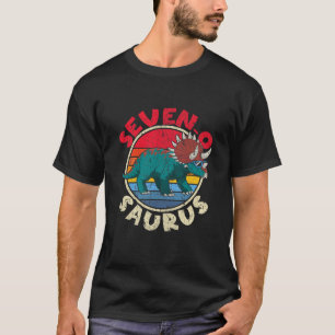 Kids 7Th Birthday Seven O Saurus I Triceratops I F T-Shirt