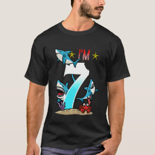 Kids 7th Birthday Sharks Underwater Kids Boys T-Shirt