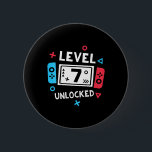 Kids 7th Birthday Shirt Boy Level 7 Unlocked Video 2 Inch Round Button<br><div class="desc">Kids 7th Birthday Shirt Boy Level 7 Unlocked Video Game Party</div>