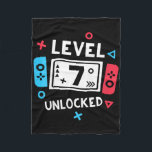 Kids 7th Birthday Shirt Boy Level 7 Unlocked Video Fleece Blanket<br><div class="desc">Kids 7th Birthday Shirt Boy Level 7 Unlocked Video Game Party</div>
