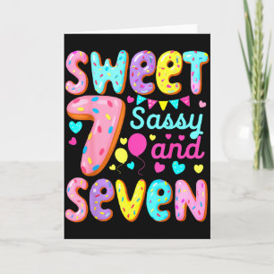 Kids 7th Birthday Sweet Sy And Seven Birthday Girl Card