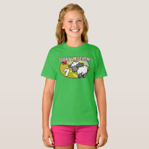 Kid's 7th Birthday Today I'm Seven! Cute Lamb T-Shirt