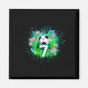 Kids 7th Soccer Birthday Party 7 Year Old Soccer P Magnet