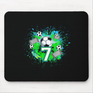 Kids 7th Soccer Birthday Party 7 Year Old Soccer P Mouse Pad