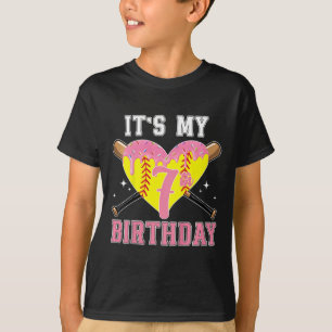Kids 7th Softll Birthday Party 7 Year Old Softll P T-Shirt