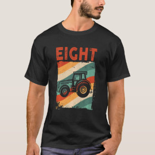 Kids 8 Year Old 8th Birthday Tractor Farmer Boys G T-Shirt