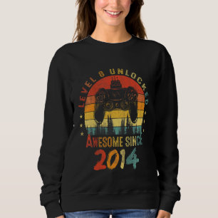 Kids 8 Year Old Boy Level 8 Unlocked Awesome 2014  Sweatshirt