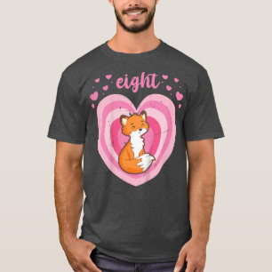 Kids 8 Year Old Cute Fox Birthday Girl 8th B-day T T-Shirt