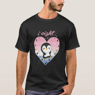 Kids 8 Year Old Cute Penguin Birthday Girl 8th B D T-Shirt