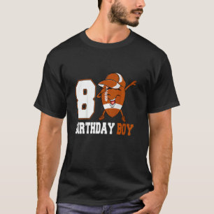 Kids 8 Year Old  Dabbing Football 8th Birthday Boy T-Shirt