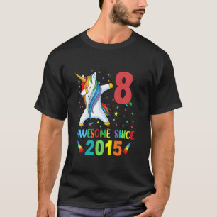 Kids 8 Year Old  Girls Teens Dabbing Unicorn 8th B T-Shirt