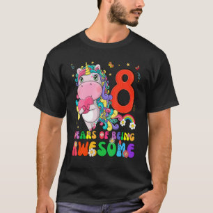Kids 8 Year Old  Girls Teens Unicorn  8th Birthday T-Shirt