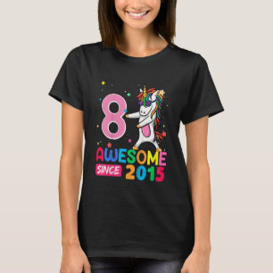 Kids 8 Year Old  Girls Teens  Unicorn 8th Birthday T-Shirt