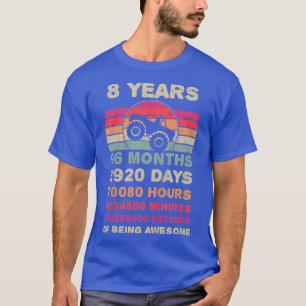 Kids 8 Year Old Monster Truck Birthday 8th Birthda T-Shirt