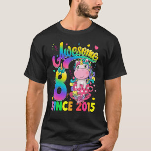 Kids 8 Year Old Since 2015 Princess Unicorn 8th B  T-Shirt