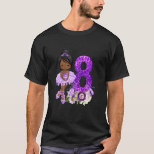 Kids 8th African American Ballet Dancer Birthday 8 T-Shirt